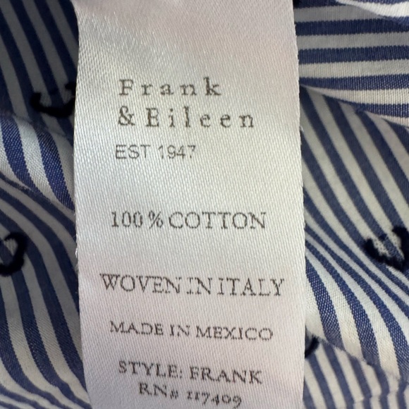 Frank & Eileen Frank Navy Hearts Striped Button Down   XS - Picture 9 of 9